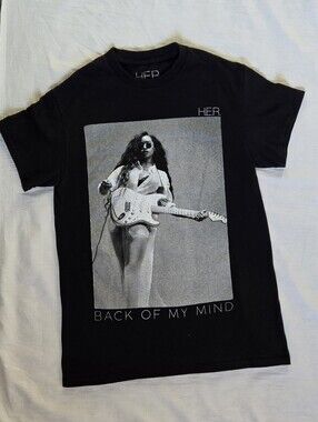 H.E.R. Back of My Mind Graphic Concert Tee Black Small Official Merch